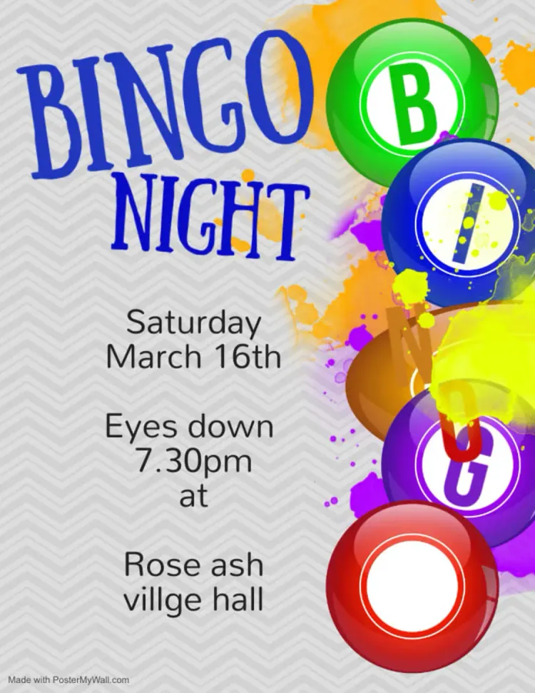 Bingo Saturday March 16th, eyes down 7:30