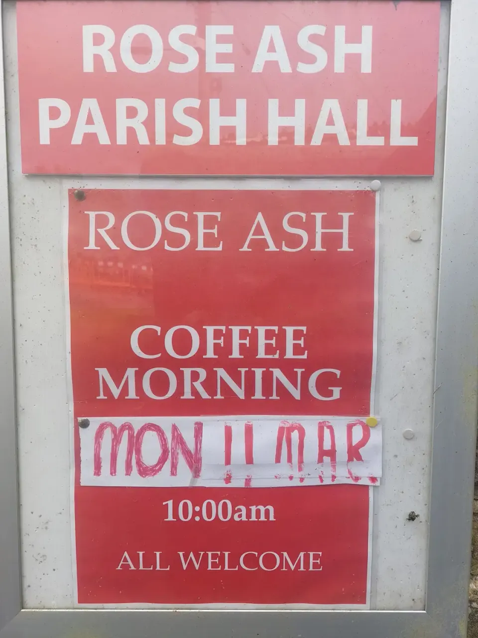 Monday 11 March 10 AM: Coffee Morning at the Village hall