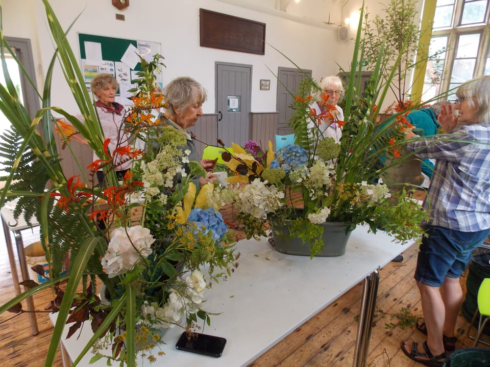 Open Garden at Rose Ash House and flower arranging for the church.